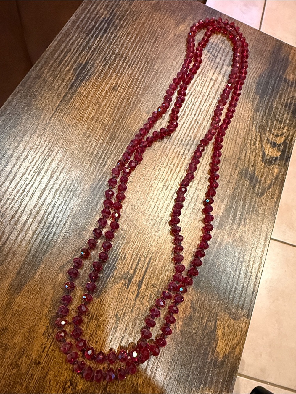 Elegant Red Crystal Multi-Strand Necklace - Women Jewelry
